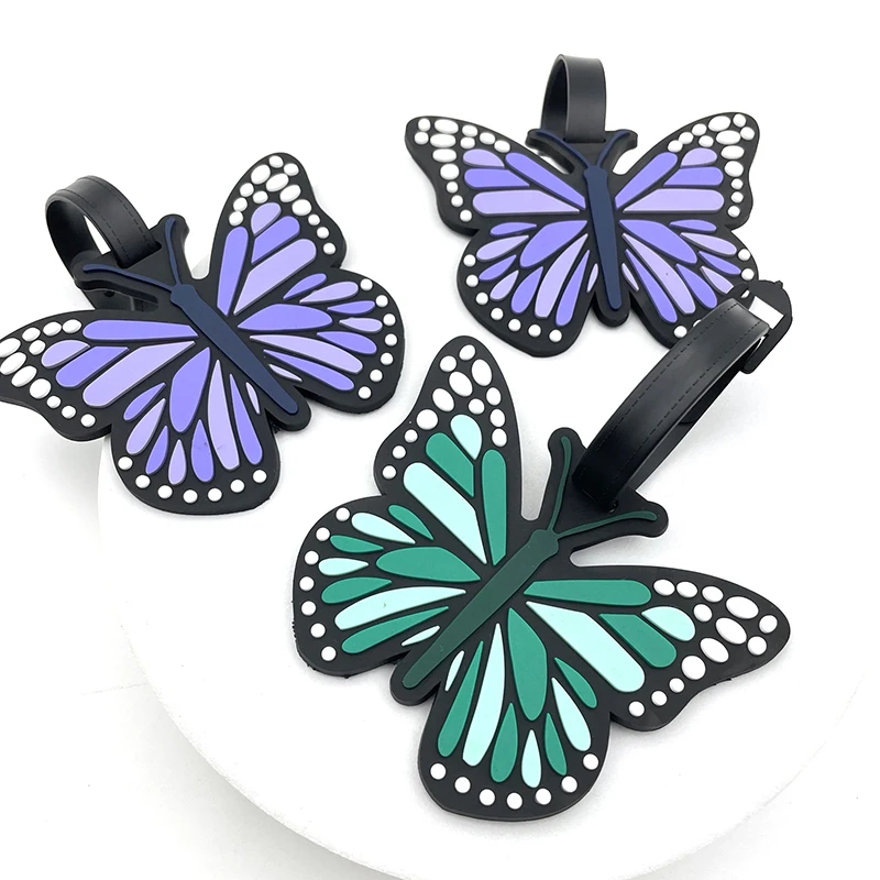 1PC Butterfly bagaglio etichetta donna viaggio bagaglio Tag ragazze valigia ID indirizzo titolare bagaglio imbarco valigia portatile