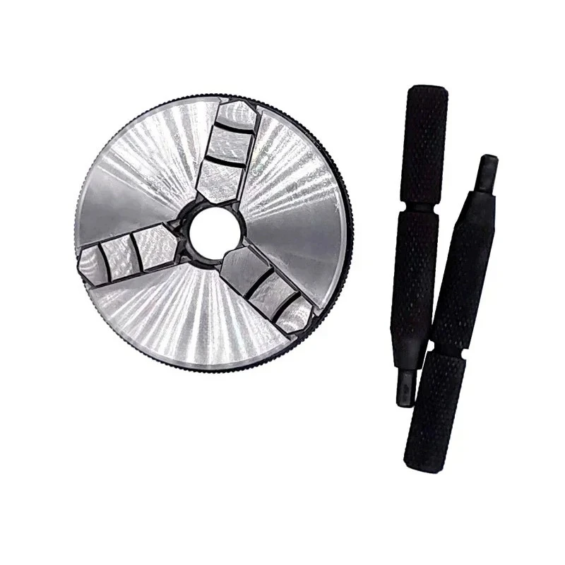 SalesLathe Mini Chuck 3 Jaws Woodworking Hand Chuck With Mounting Thread Screw Rod Self-Centering Lathe Chuck Tool