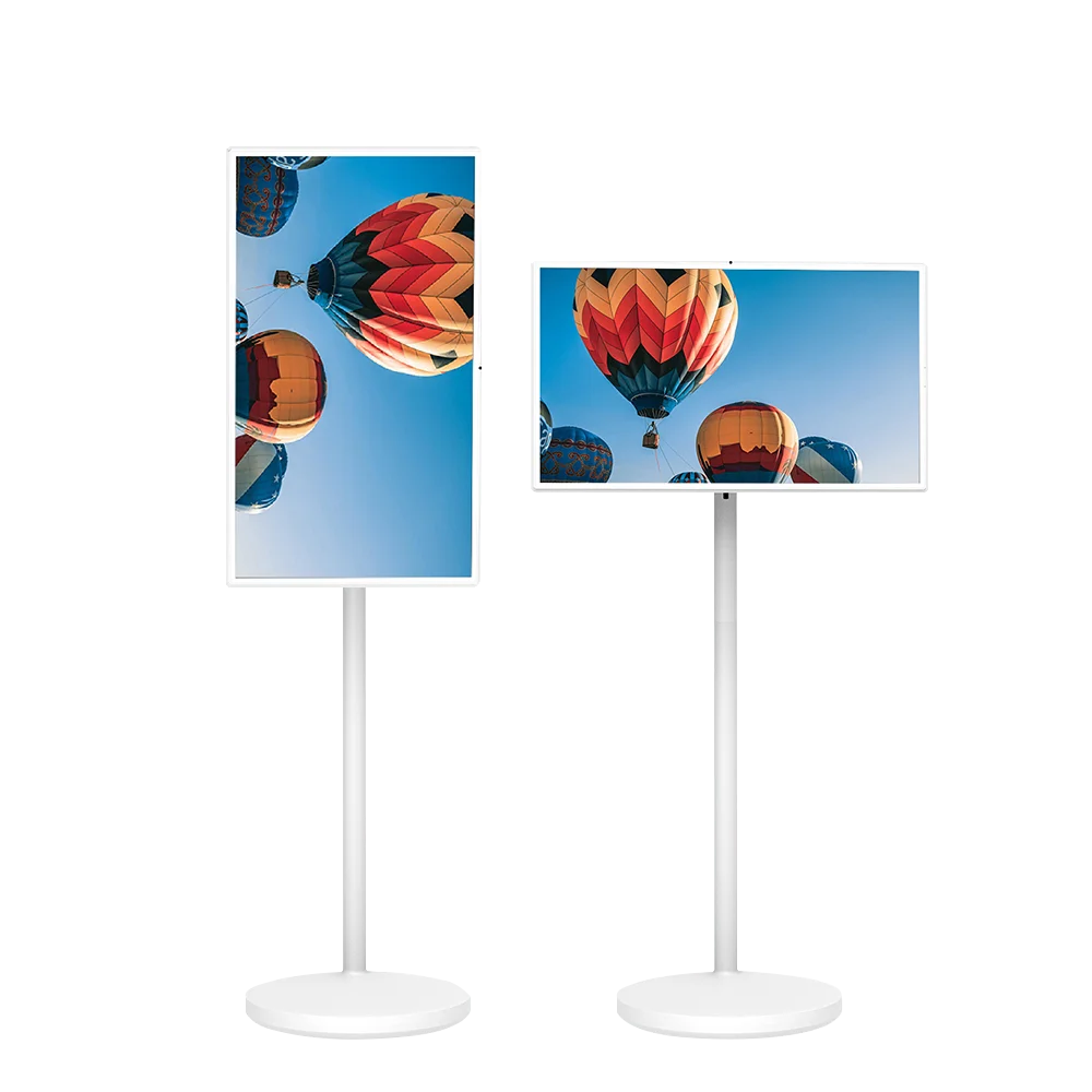 Rollable Portable High Quality 32 Inch Free Standing Wireless Interactive Monitor Portable Smart Tv Monitor on Wheels