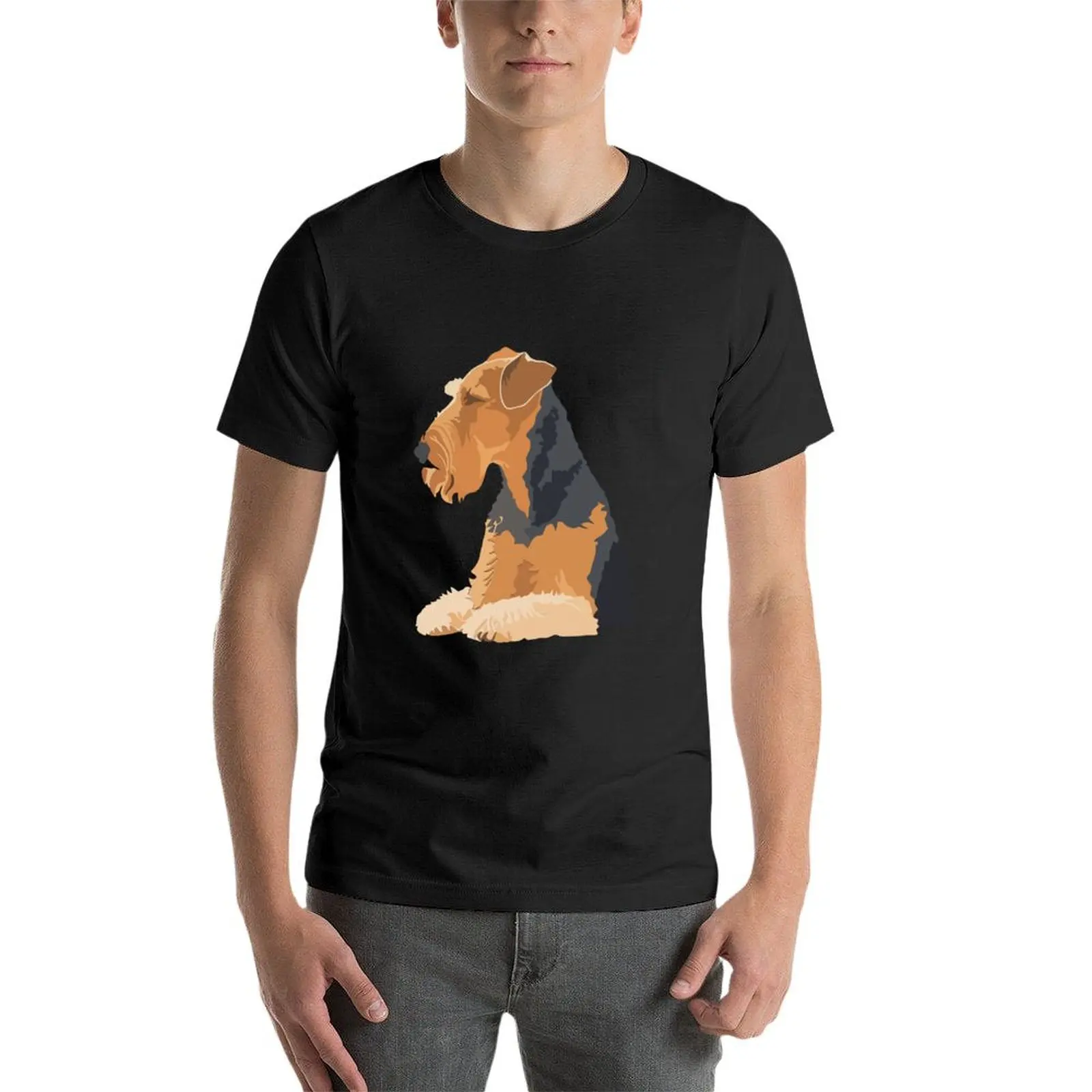 Airedale Terrier t-shirt anime vestiti vestiti estivi manica corta tee sweat manica corta tee men