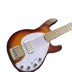 Custom 21 Frets 5 String Electric Bass Guitar Vintage Sunburst Body Maple Fretboard Chrome Hardware Humbucker Pickups