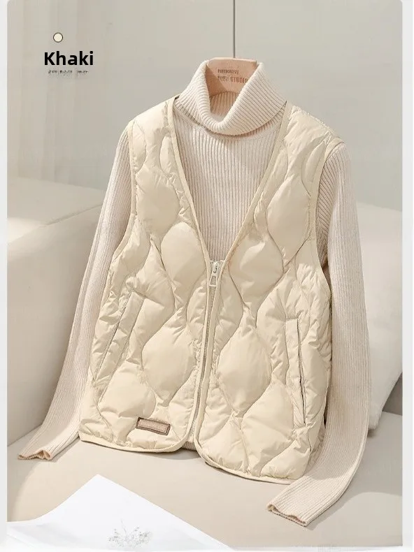 

ort V-ne Women's Jaet 2025 Autumn New Sle Versatile Inner Wear Outerwear Polyester Fiber Embroidered Splice Thin Model