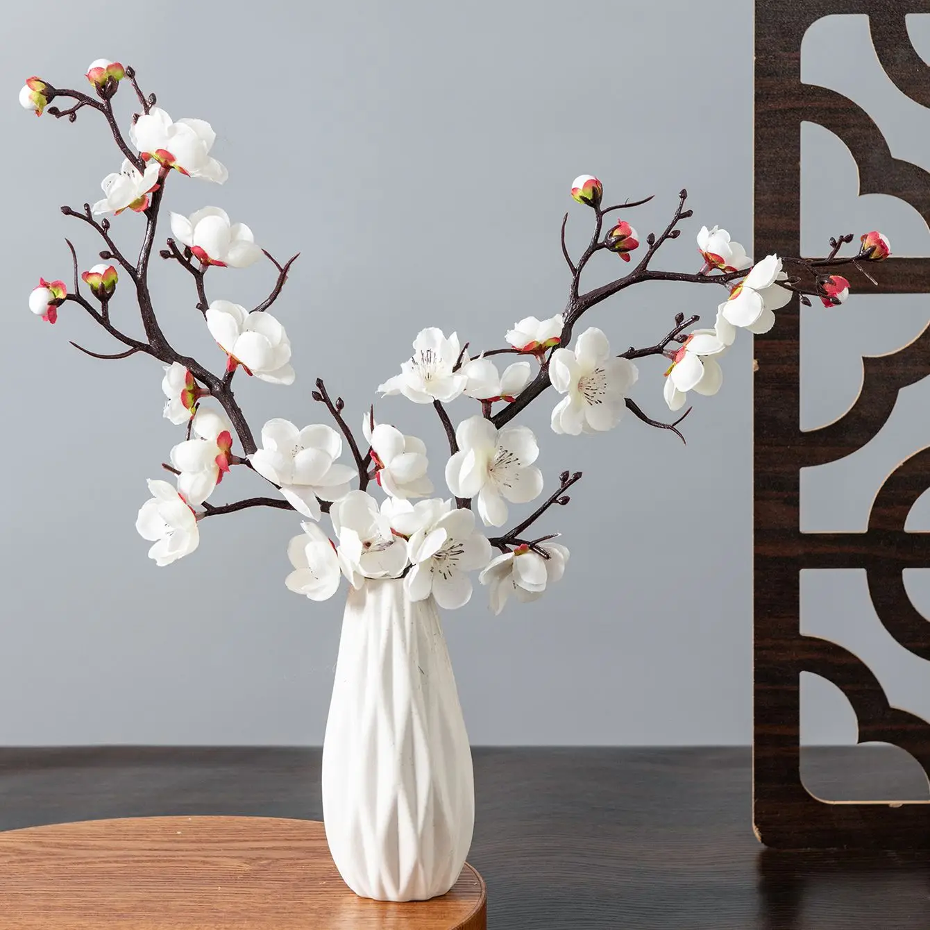 1/3pcs Artificial Flowers Silk Plum Blossom Peach Branch Outdoor Wedding Garden Party Festival Home Dining Table DIY Decorations