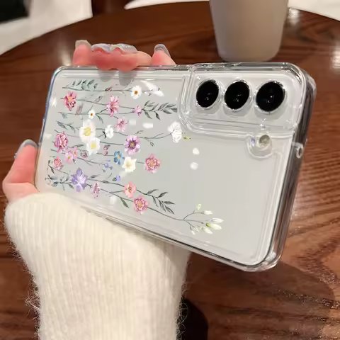 Simple Style Flower Case For Samsung Galaxy A56 A36 A26 A16 A55 A35 A15 A54 A34 5G S21 FE S22 S23 S24 S25 Ultra Capa Fundas