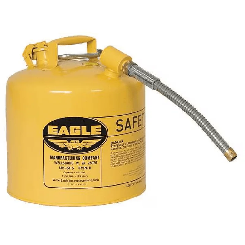

Safety Can, Galvanized steel, 5 gal, Yellow, 12 1/2 in Dia., Diesel