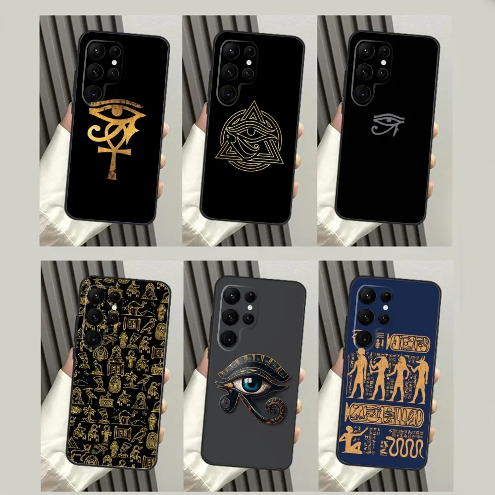 Ancient Egypt Eye Of Horus Phone Case For SamsungS24,S23,S22,S21,S20 Ultra Pro S10,S30Plus,S9,20lite Ultra Black Cover