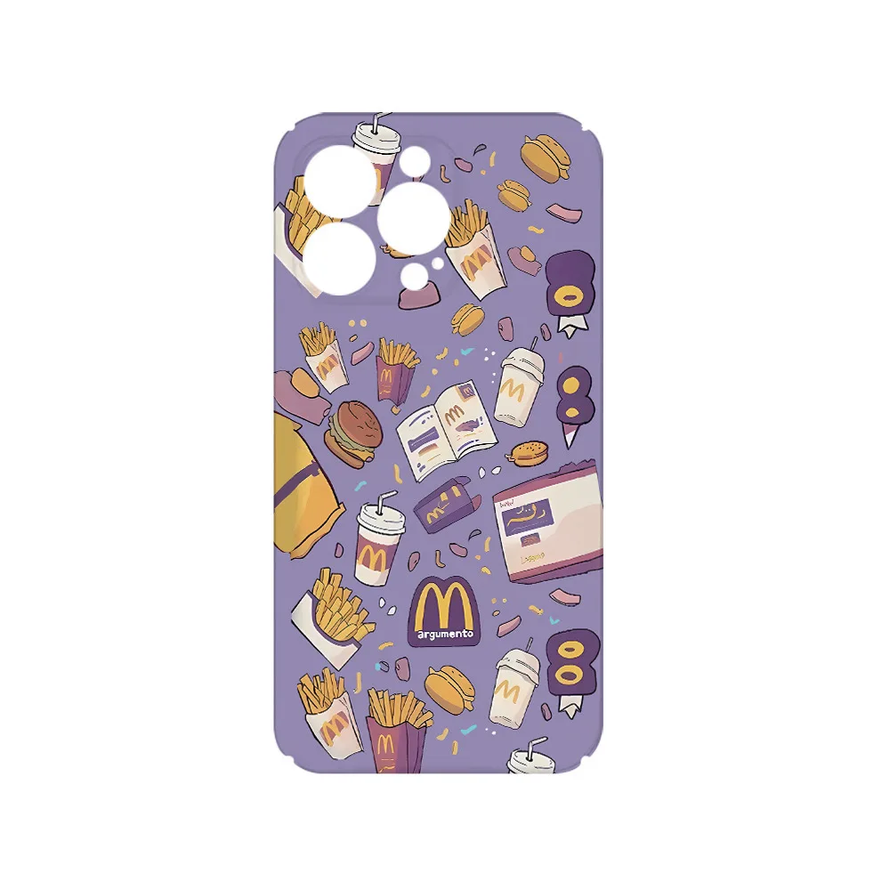 Purple French Fries Burger Phone Case for IPHONE 15PRO MAX 14 13 12 11 PRO Plus 15pro Acrylic TPU Two in One Mobile Phone Cases