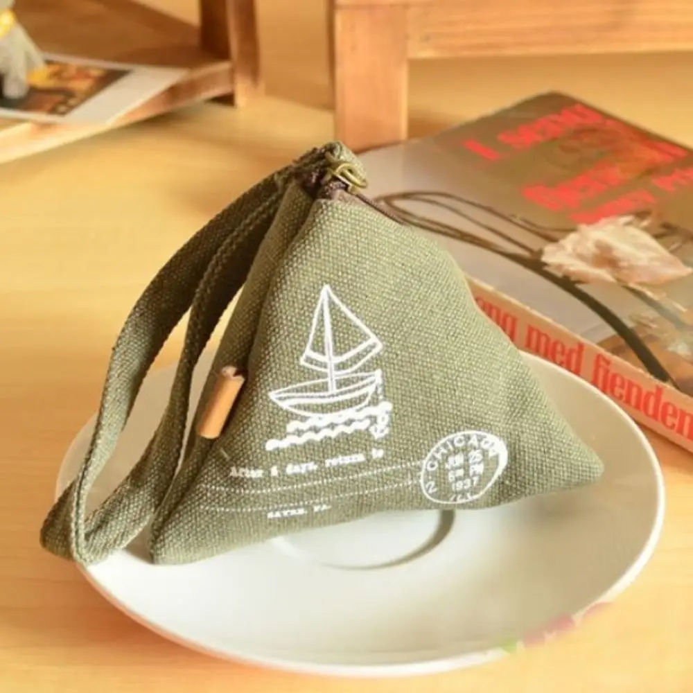 Train Sailboat Canvas Lipstick Bag Creative Gift Coin Purse Korea Style Wallet Coin Pouch Mini Key Bag