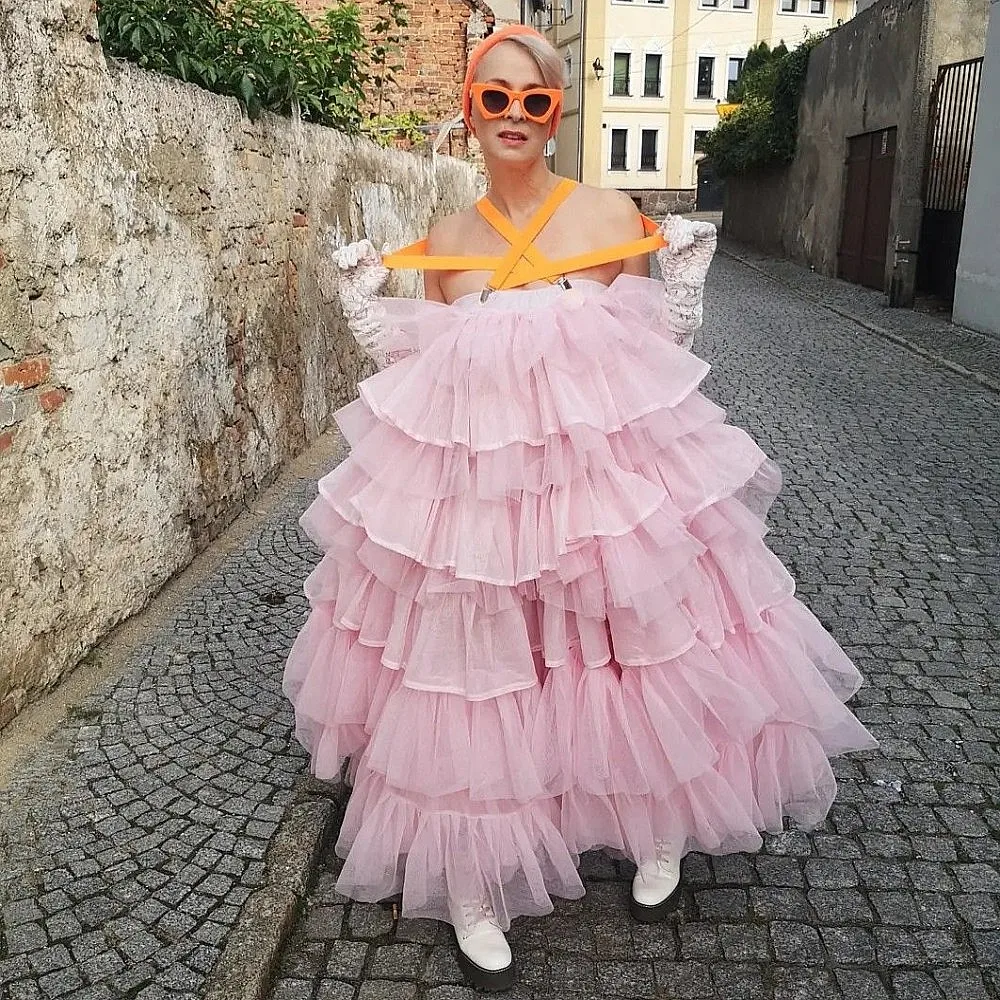 

Pink Skirts Tulle Maxi Skirts Layered Holiday Skirt Women Fashion Skirts For Party Lush Skirt Tutu Holiday Dress Without Straps