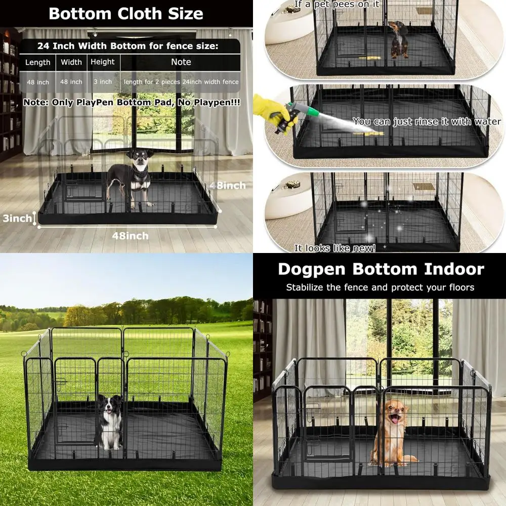 

Водонепроницаемая подкладка из ткани Оксфорд 600D для 8-панельного металлического вольера для собак, 64x64