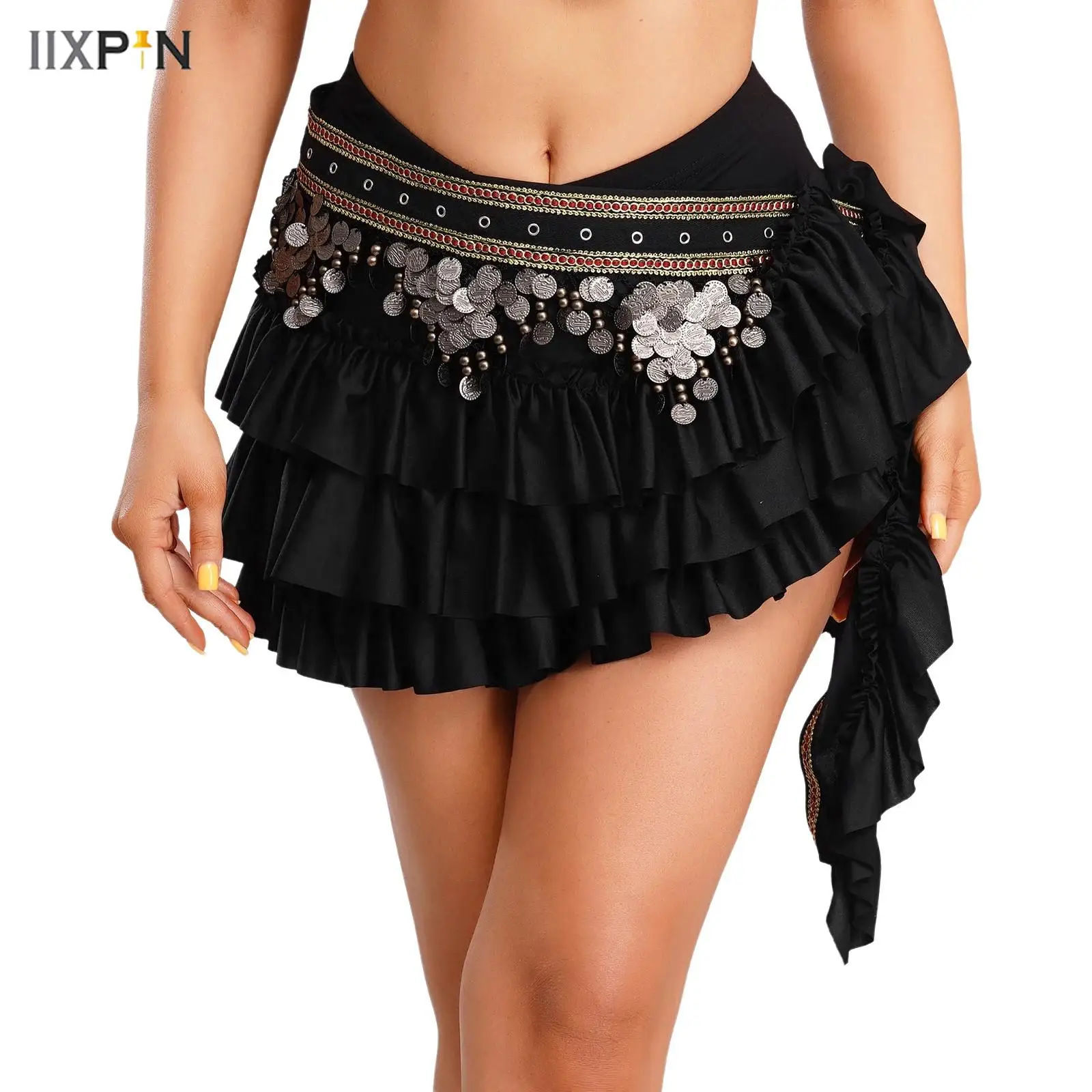 

Bead Embroidery Belly Dance Hip Scarf 3 Color Women Oriental Belly Dancing Wrap Belt Lesson Wear Practice Costume Decor