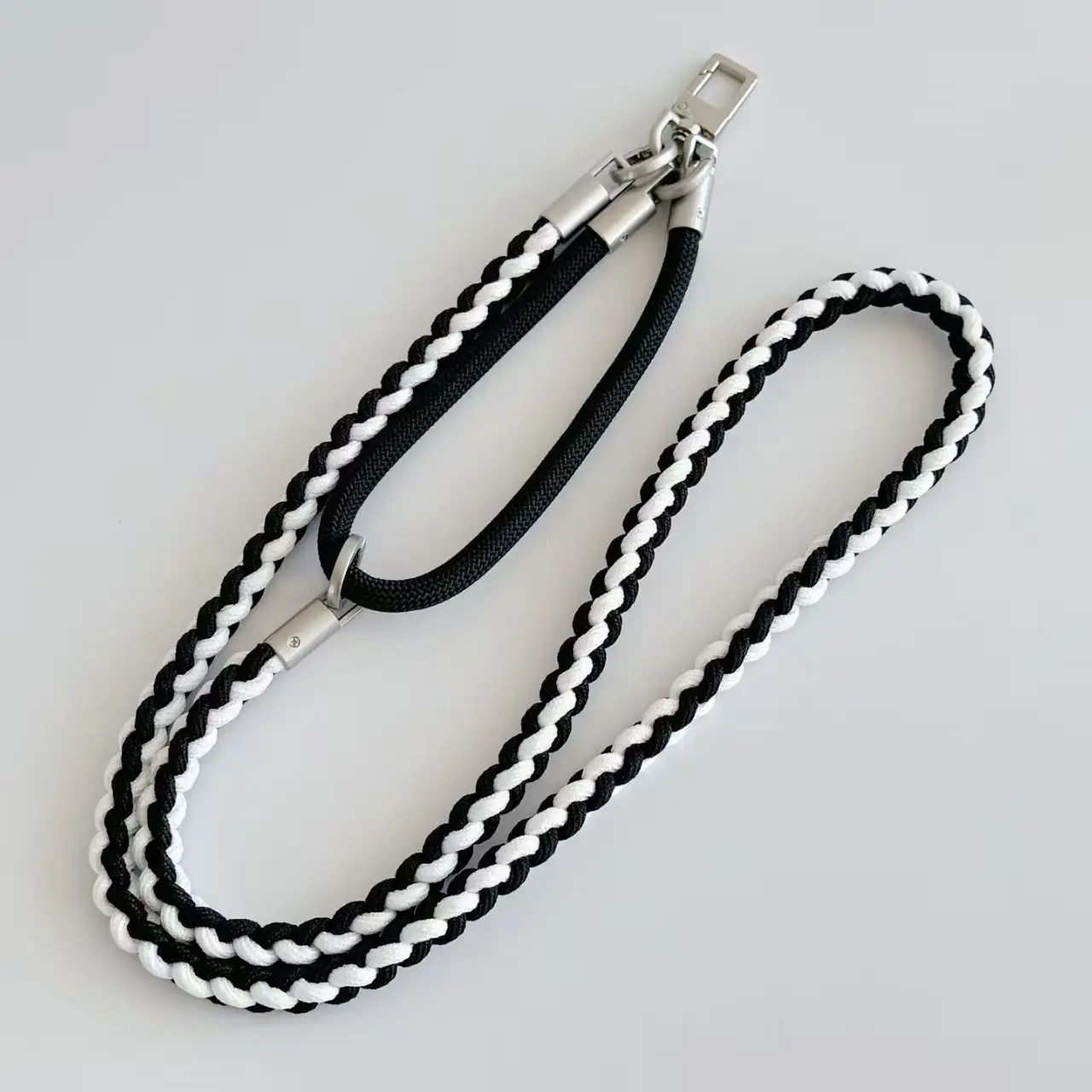 

Splicing Mobile phone lanyard three-purpose pendant adjustable anti-theft rope chain metal gasket messenger bag neck wrist