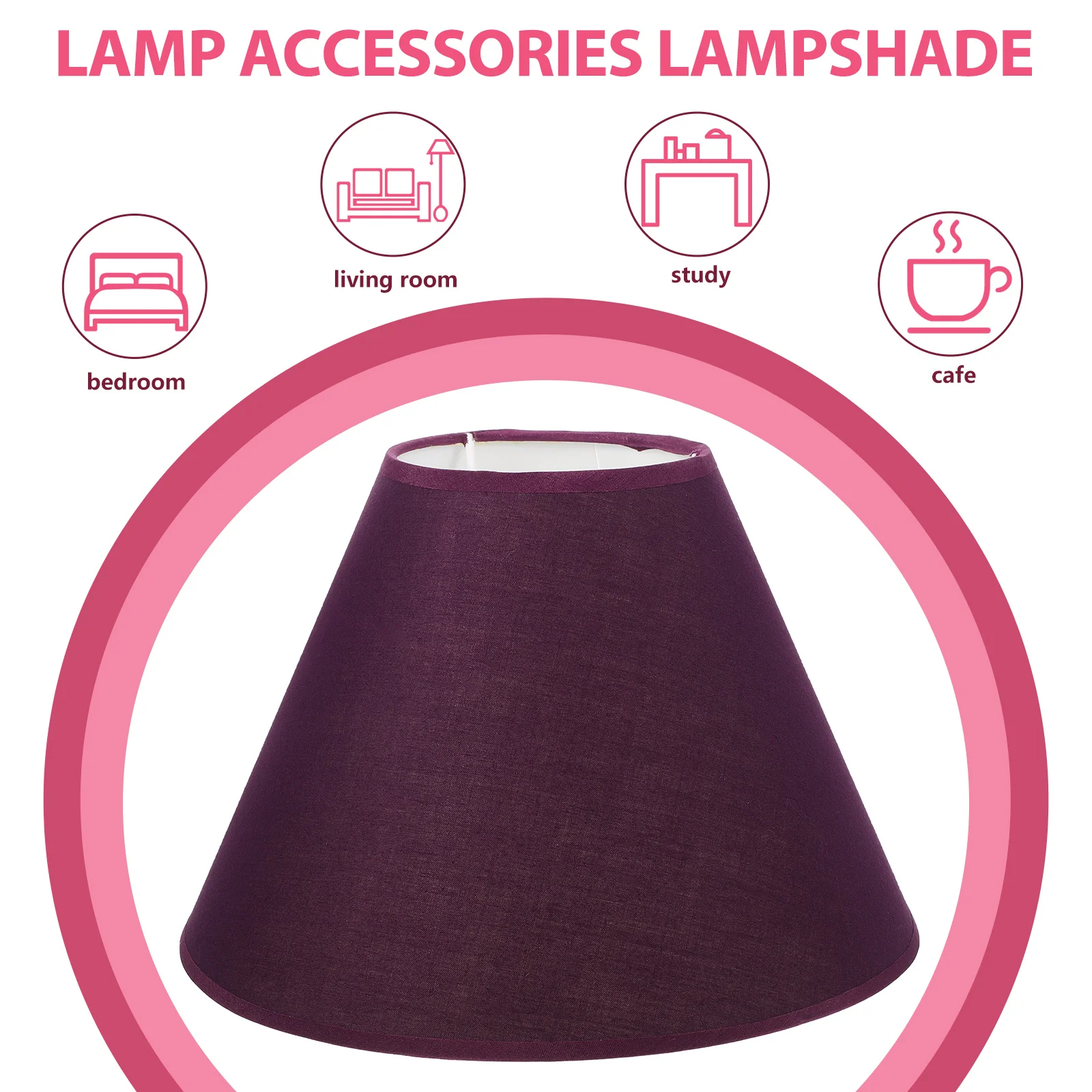 

E27 Lamp Shades Purple Fabric Cloth Cover for Table Floor Bedside Lamps Pendant Shade Replacement 12 Inch Lighting Accessories