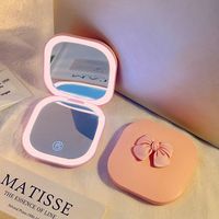 Double Sided LED Makeup Mirror Touch Switch 1X/3X Travel Cosmetic Mirrors Portable 3-Color Lighting Modes Foldable Makeup Mirror