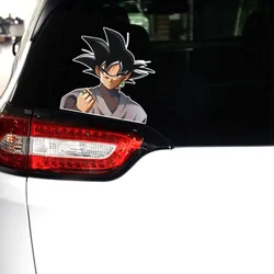 Anime Dragon Ball Vegeta IV Reflective Car Stickers Son Goku Kuririn Laser Scratches Masking Stickers Children's Toys Gifts