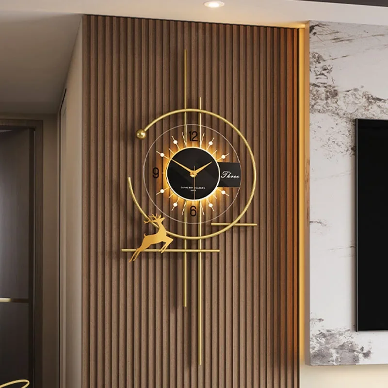 

Nordic Restaurant Wall Clocks Living Room Digital Luxury Compact Mural Wall Aesthetic Fashion Horloge Murale Home Decoration