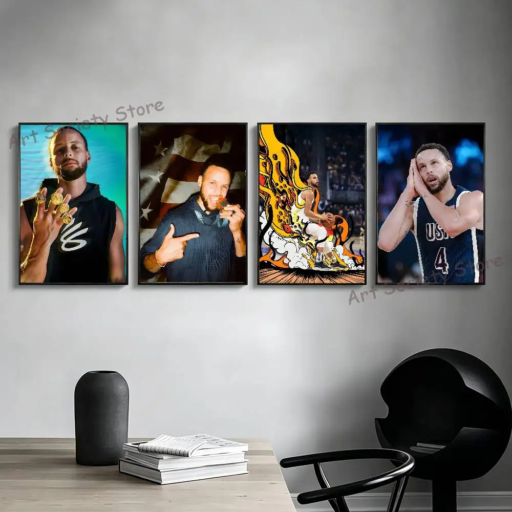 Basketball S-Stephen Curry Poster Multi-Purpose Wall Art for Living Room Bedroom Office Hallway Bar Home Decor Gift