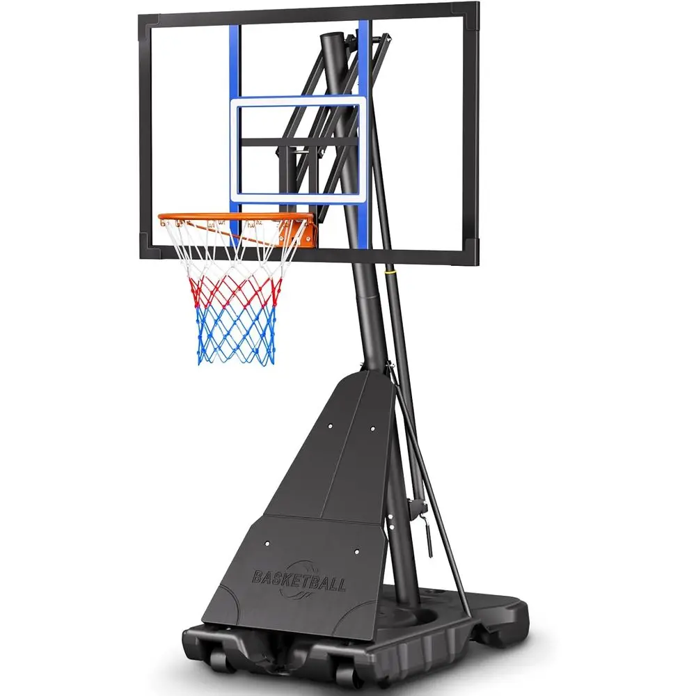 

Portable Outdoor Basketball Hoop with 44-48 Backboard, Adjustable for Youth & Adults