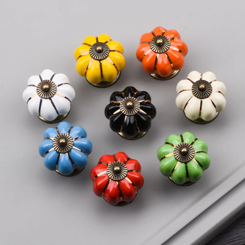Single Hole Pumpkin Handle Furniture Drawer Children's Room Cartoon Handle
