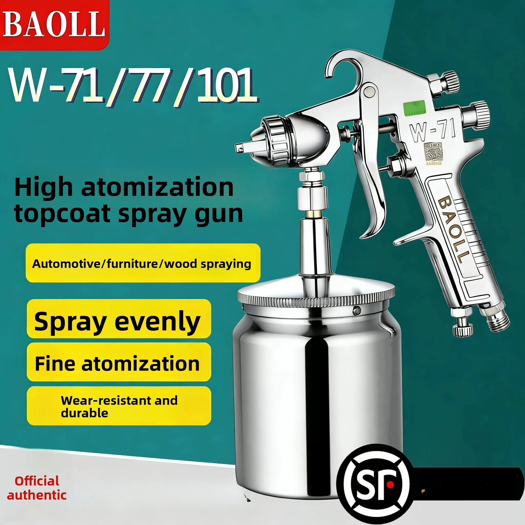 Pneumatic Spray Gun High Atomization W-71/77 Spray Gun W-101 Automotive Furniture Woodwork Upper and Lower Pot Paint Spray Gun