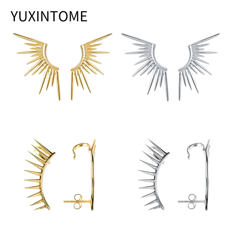 

925 Sterling Silver Ear Needle Vintage Sun Rays Stud Earrings For Women Unusual Piercing Earrings Punk Jewelry Accessories