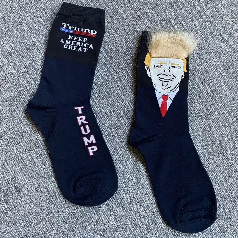 Cospaly Trump Socks Funny President Socks Let's Go Brandon Novelty Men Meias Crew Hot Hip Hop Sokken American USA Flag Jacquard