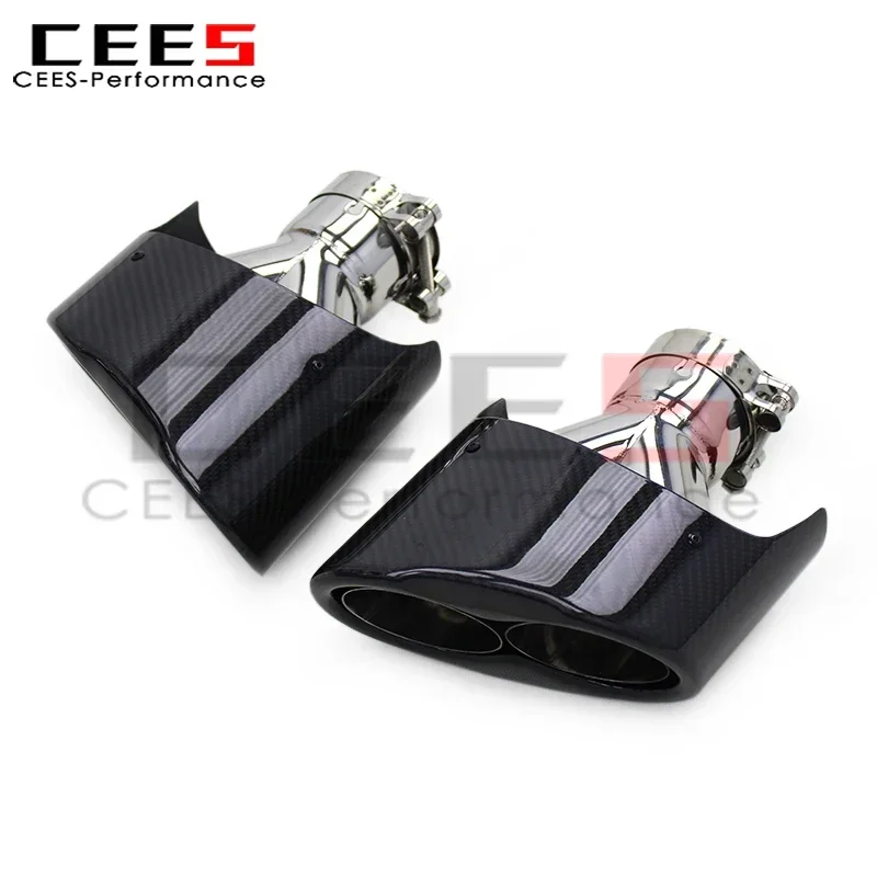 CEES Exhaust Pipes RS Carbon Fiber Tail Tip for Audi RS3 RS4 2016-2024 Stainless Steel Exhaust Pipe Exhaust Tips Tail Mouth Car