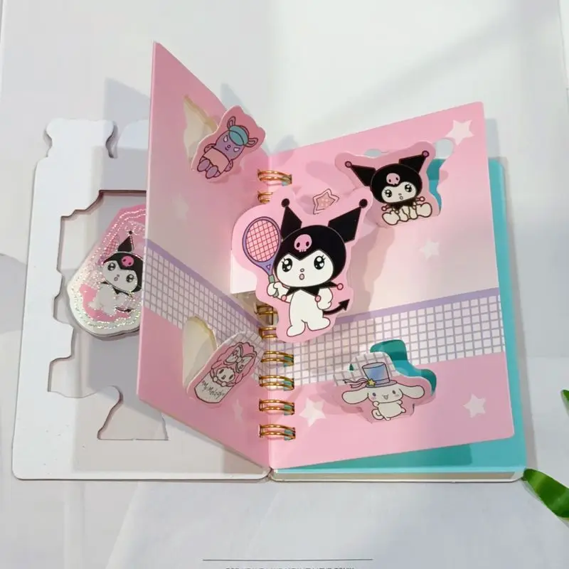 20pcs Sanrio Coil Notebook Gift Box Cute Kuromi Cartoon Notebook Girl'S Heart Memo Notebook Notebook Office Supplies Wholesale