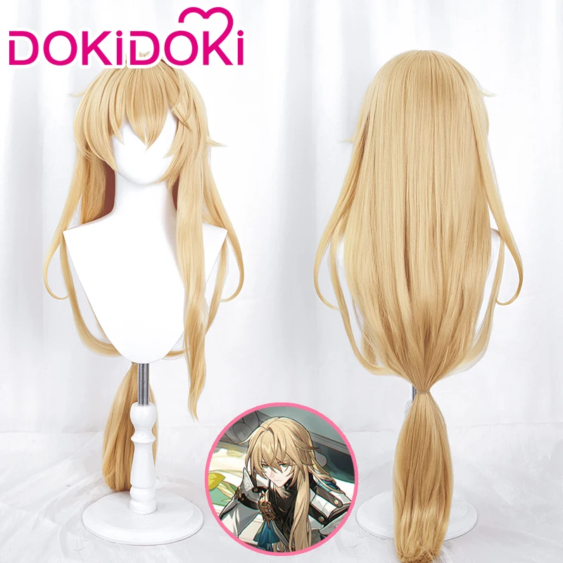 IN STOCK Luocha Wig Game Honkai: Star Rail Cosplay DokiDoki Men Blond Long Rasetsu Hair Heat Resistant Free Cap Luo Cha Necklace