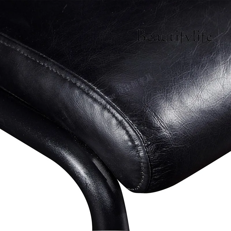 Medieval style oil wax leather leisure chair designer sofa chair American European bar sofa chair