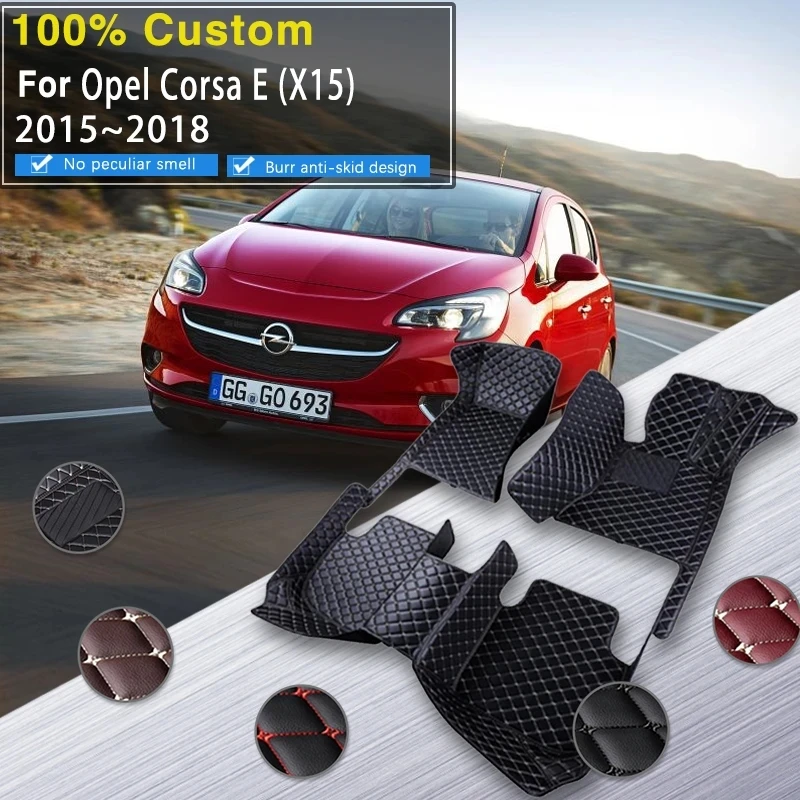 Car Floor Mats For Opel Corsa E 2015~2018 Waterproof Protection Pads Tapete Universal Para Carro Car Mats Floor Car Accessories