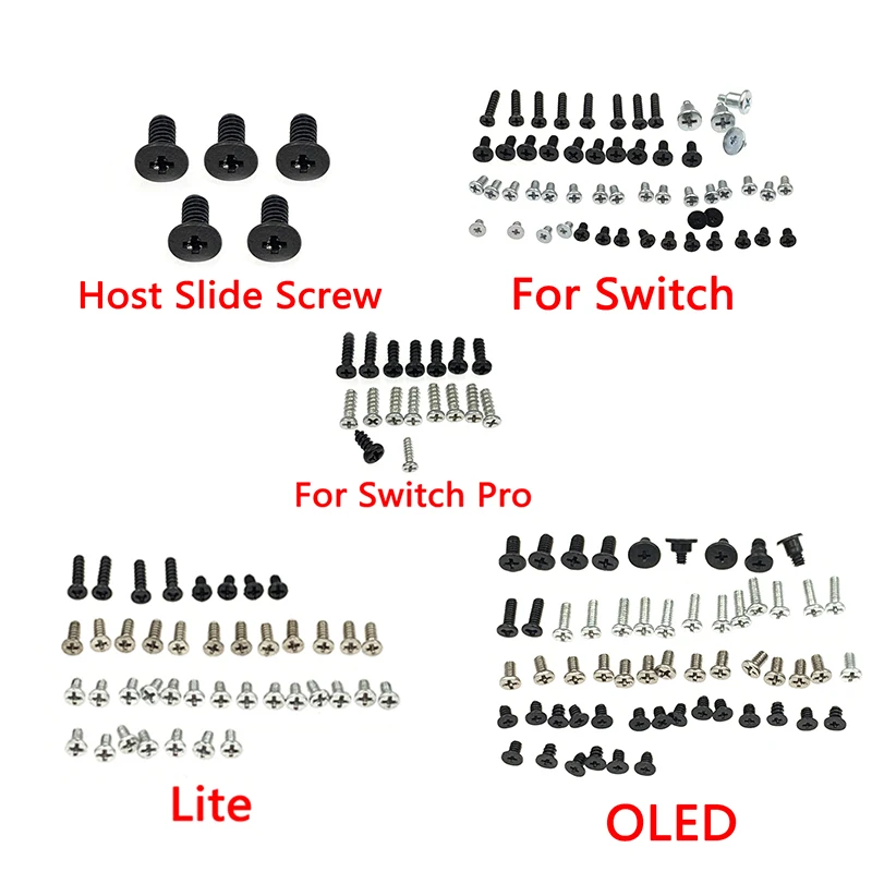 1 مجموعة لنينتندو سويتش/لايت/ OLED/Pro NS Joy Con وحدة التحكم مجموعة كاملة مسامير جبل استبدال طقم تصليح لعبة الملحقات