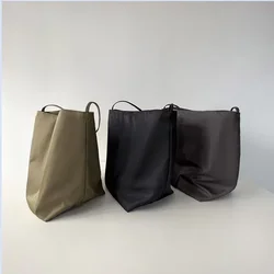 LUXURY Nylon Bag Multifunctional Simple Large Capacity Ultra Light Single Shoulder Bucket Bag Khaki/dark Coffee/black