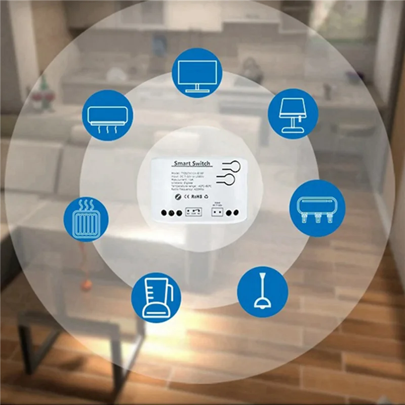 

Умный переключатель Zigbee ABGB-2X Tuya с датчиком температуры, пассивное сухое контактное реле Zigbee, работает с домашним помощником, 7-32 В постоянного тока