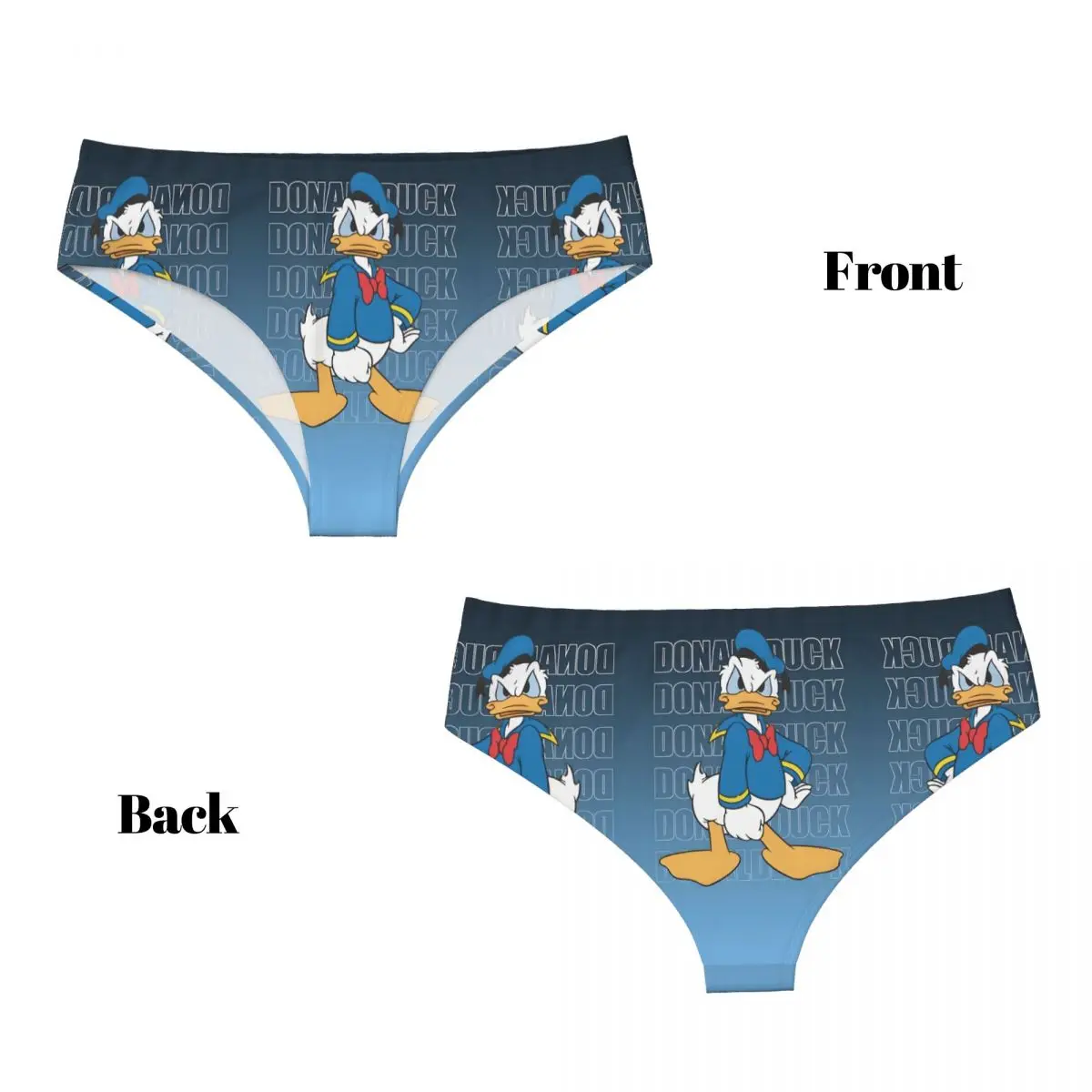 Custom Womens Donald Duck Comic Brief Panties Female Soft Mangas Underwear Underpants