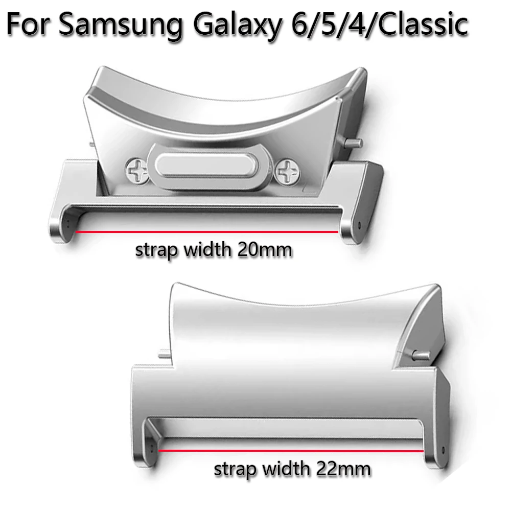 Quick Fit Connector für Samsung Galaxy Watch 6 5 4 40 mm 44 mm für Galaxy Watch6 Classic 42 46 43 47 mm 2 Stück Edelstahl-Adapter