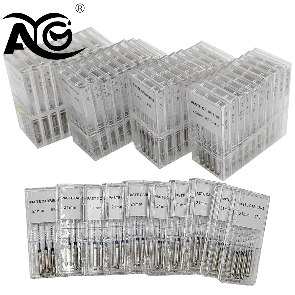 AG 4pcs/Box 21/25mm Dental Lentulo Paste Carriers Endodontic Reamers Drill Burs Endo Files Dentist Materials Instrument