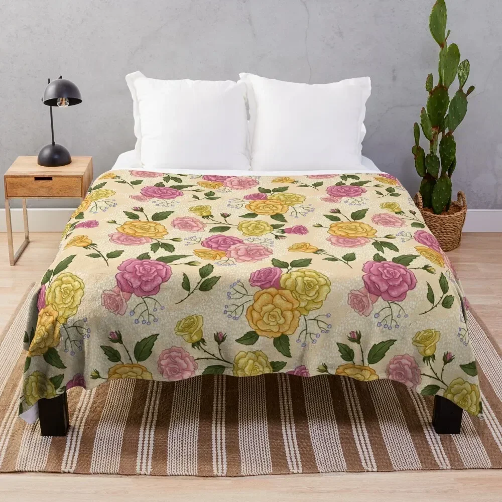 

Lovely Roses Throw Blanket Durable Warm Blanket for Daily Home Use