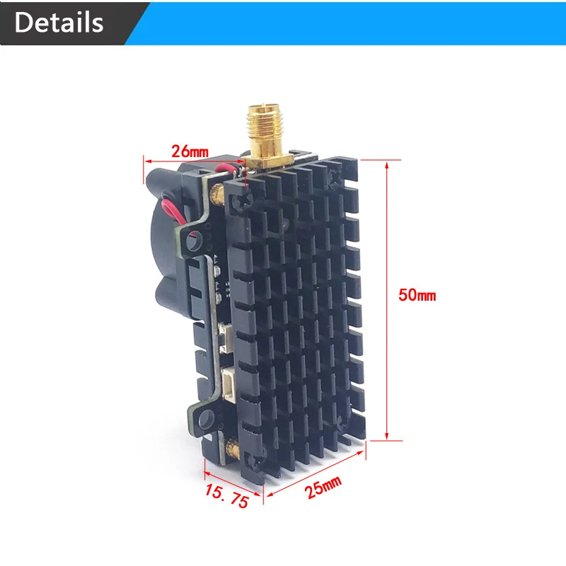 Ferngespräche über 2km Reichweite 5,8 GHz 2W 2000MW fpv Funksender 40ch mit Kühlkörper und Lüfter für RC Quadcopter Flugzeug