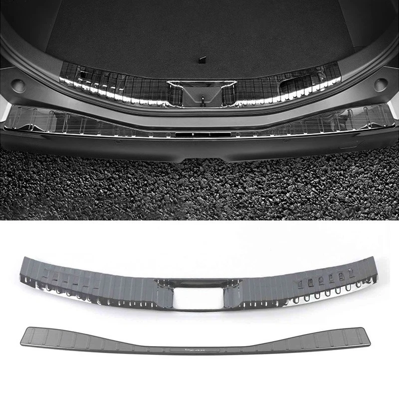 Stainless Steel Rear Bumper Sill Plate Compatible With Toyota BZ4X Rear Guard Trim Modification Car Exterior Accessories