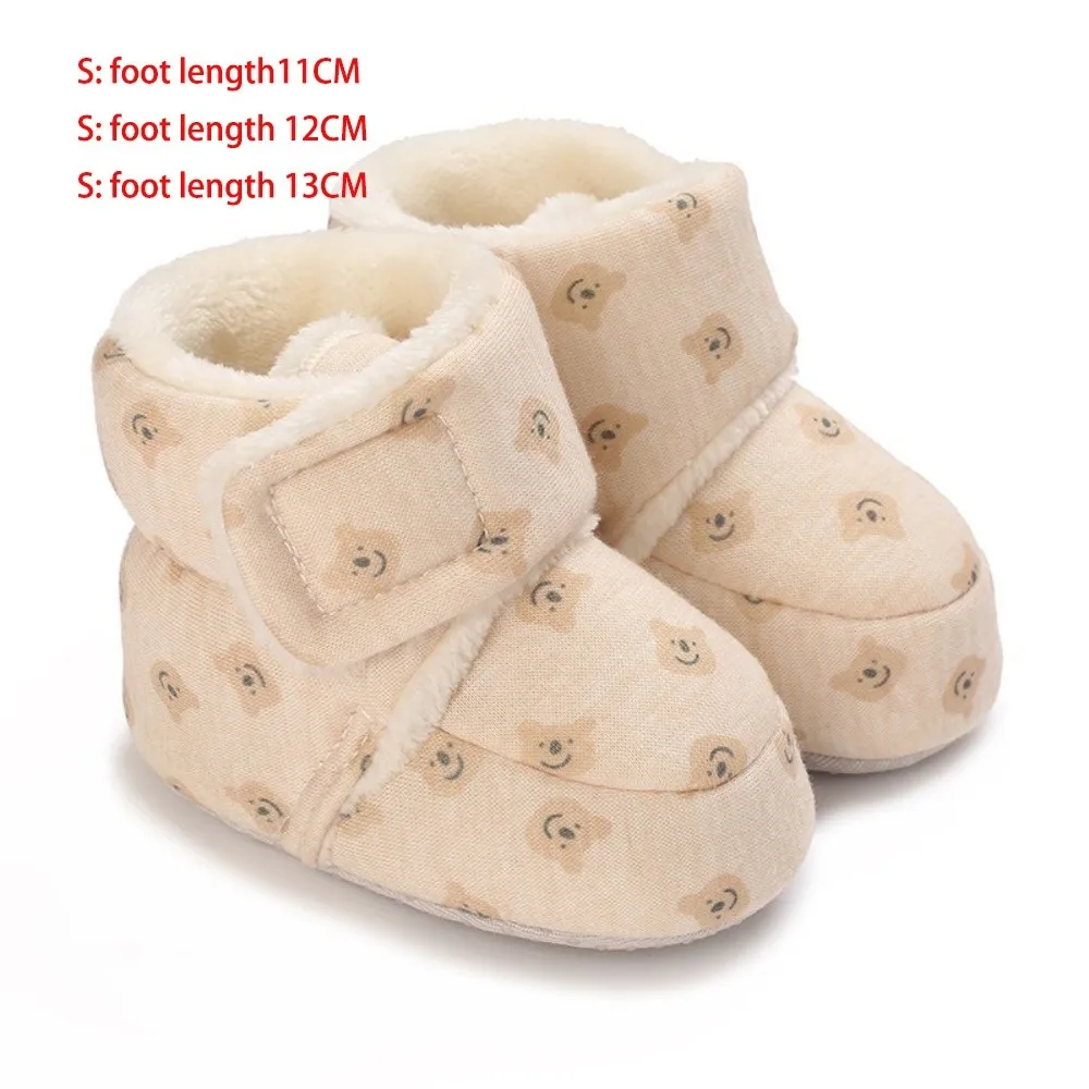 Neue Nette Bär Baby Baumwolle Schuhe Anti-slip Verdickt Kleinkinder Prewalkers Komfortable Warme Baby Stiefel Herbst Winter