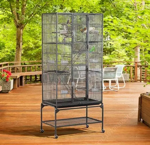 3 Layers Platform Chinchilla Sugar Glider Cockatiel Steel Cage Parrot Bird Cage Large Breeding Aviary Outdoor