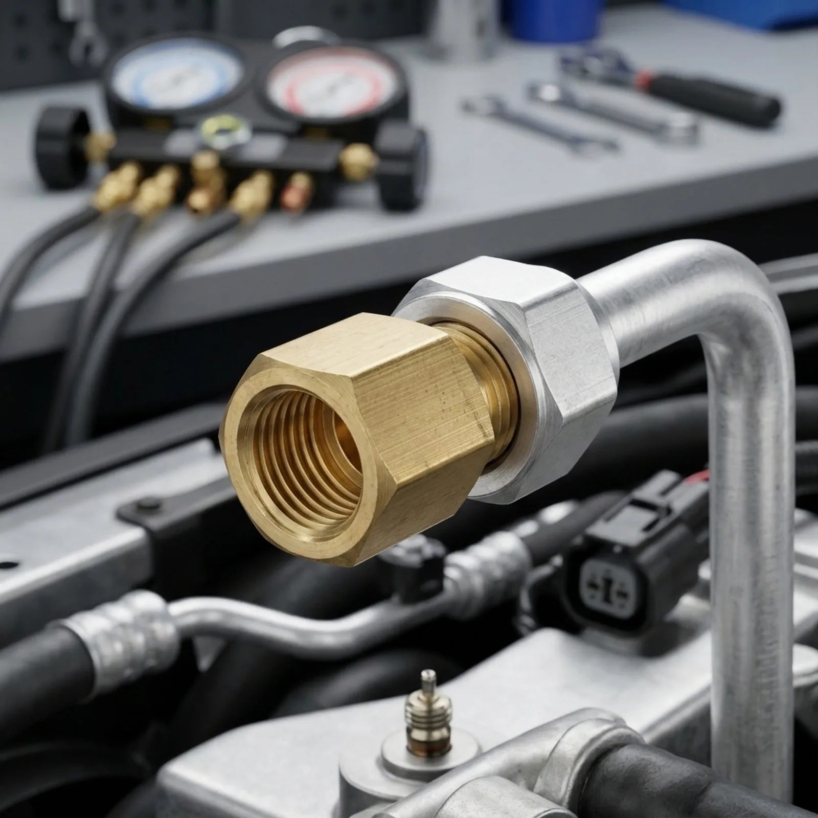 Connector Adapter Air Conditioner Valve System Valve Drive Quick Coupling for r12 To Adapter Brass High Quality