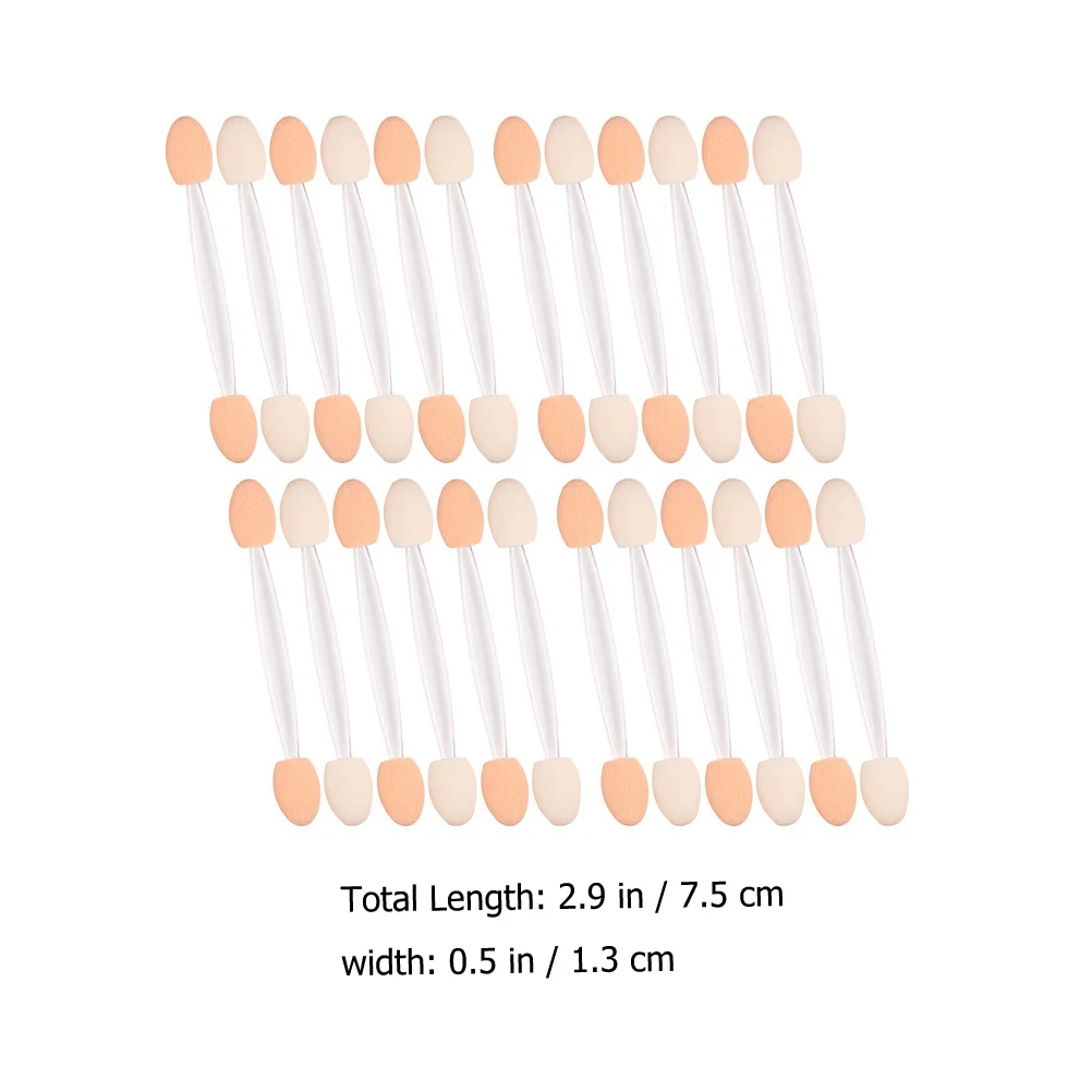 50 個両面使い捨てアイシャドウブラシしっかりしたハンドルメイク用品アイシャドウスティックアイシャドウブラシ