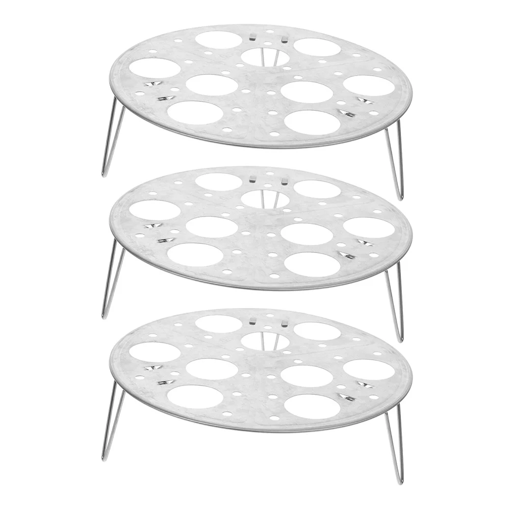 

3pcs Stainless Steel Steamer Rack 9-Hole Egg Steaming Holder For Gas Induction Stoves Multi-Function Kitchen Steam Rack