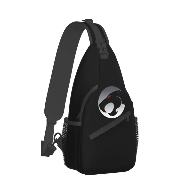 Cartoon Anime Thundercats Logo Sling Crossbody Mochila para Homens, Ombro Peito Bolsas para Viajar, Legal