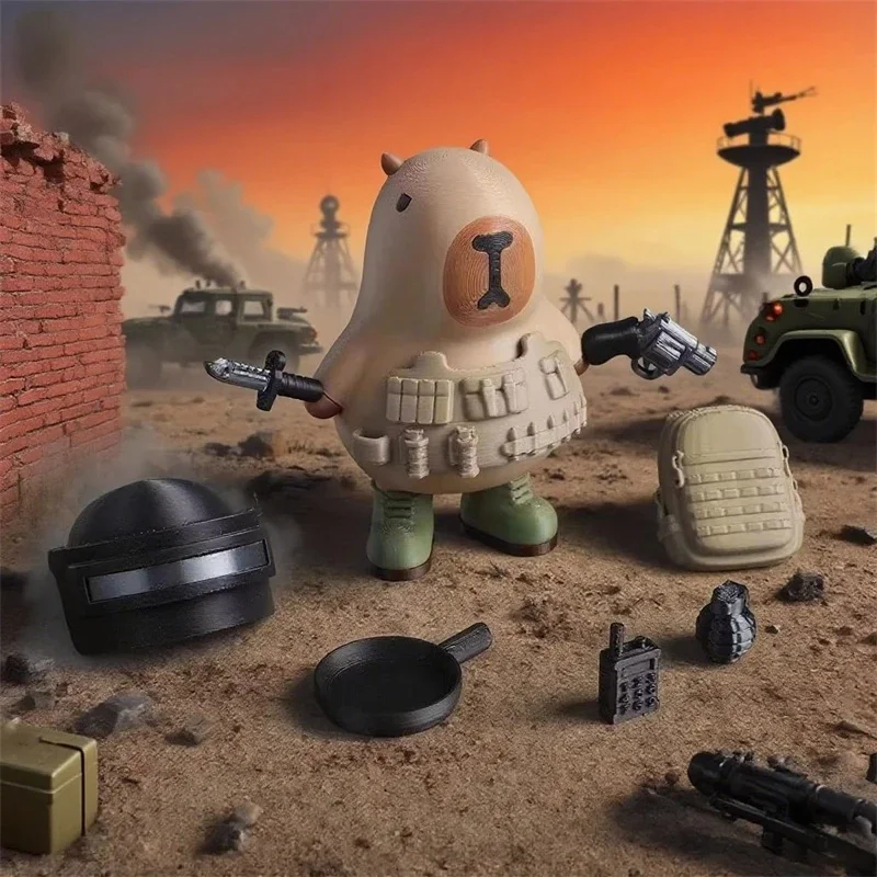 

1PC Capybara 3D Printed Magnetic Figurine Cute Fight Model Ornament Funny Desktop Decoration Collectible Statue Home Office Gift