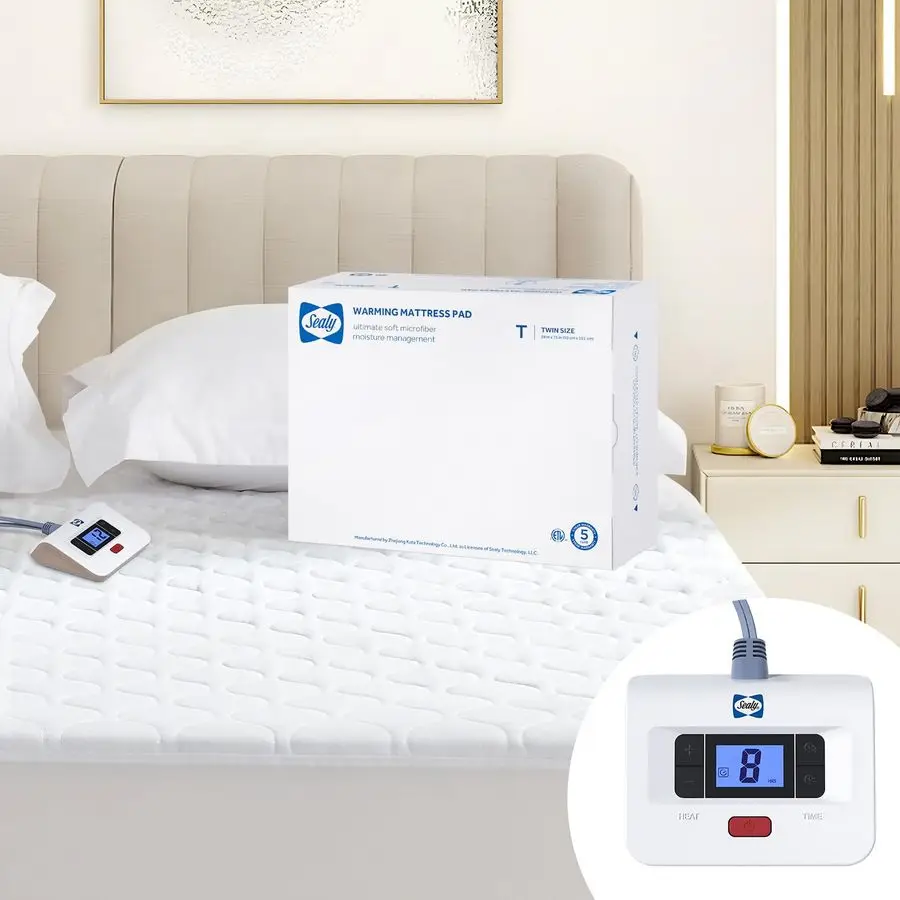 

Heated Mattress Pad Twin Size, Luxury Quilted Electric Bed Warmer with 10 Heat Settings amp Auto Off 112 Hours Fit Up to 15 Deep