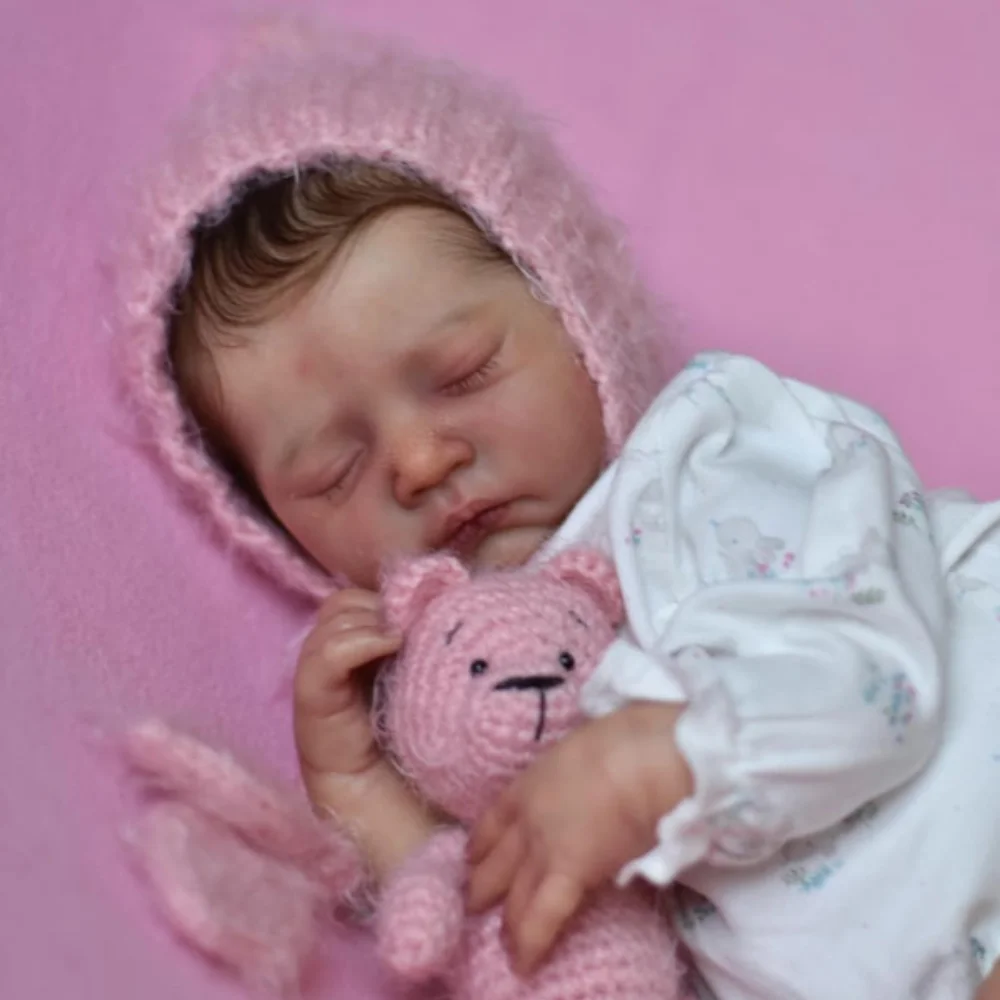 New Face 16 Inches Blank Vinyl Reborn Doll Kit Sleeping Newborn Doll Molds Unpainted Doll Parts With Cloth Body