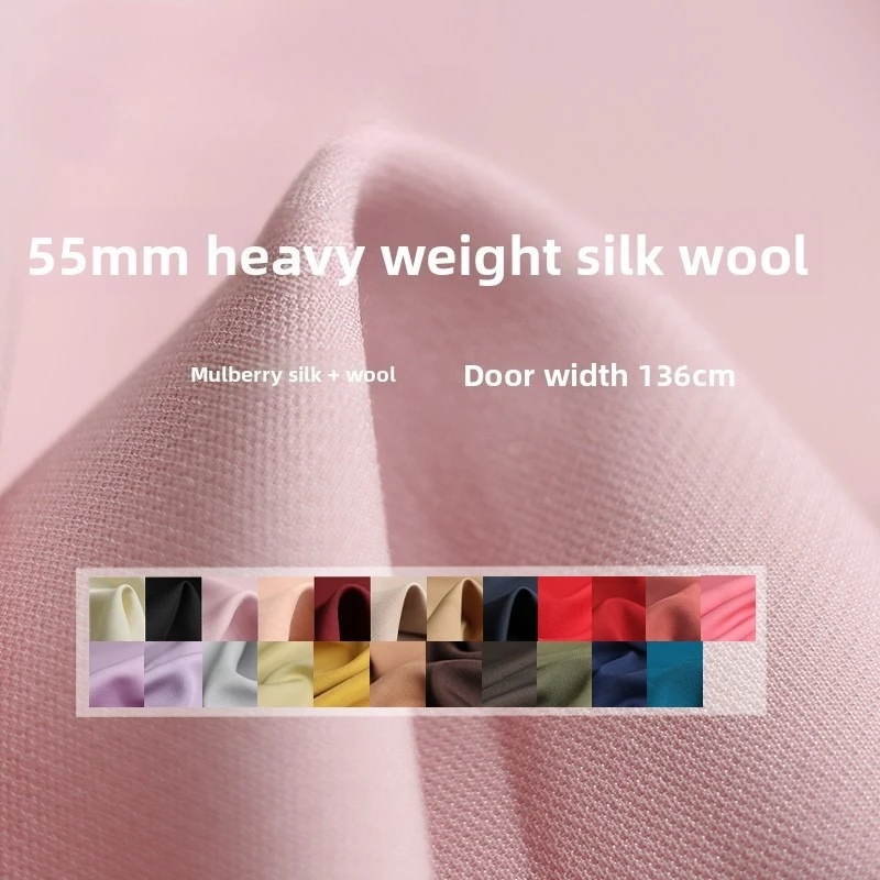 

50 Momme, однотонная шелковая шерстяная ткань из жоржета для кости, жесткое ощущение, сделай сам, швейное пальто, костюм, жилет, одежда, модный тканевый материал